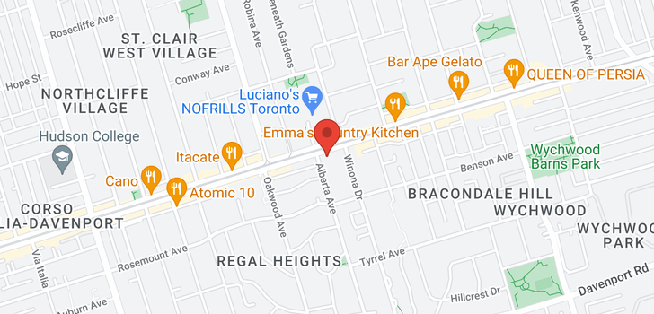 map of 875 ST CLAIR AVE W